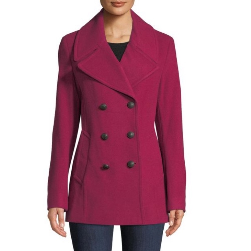 Karl Lagerfeld Women’s Double Breasted Pea Coat - Picture 1 of 3